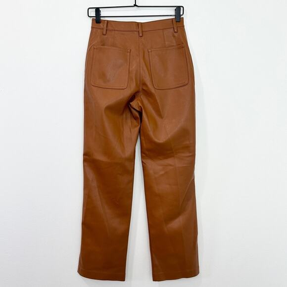 Aritzia Wilfred Free Lucy Pant Camel Vegan Leather Size 2 Neutral Capsule - Picture 3 of 9